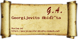 Georgijevits Abiáta névjegykártya